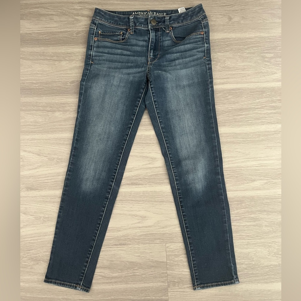 American Eagle Skinny Jeans Women’s 6 Dark Wash Mid Rise Stretch Denim